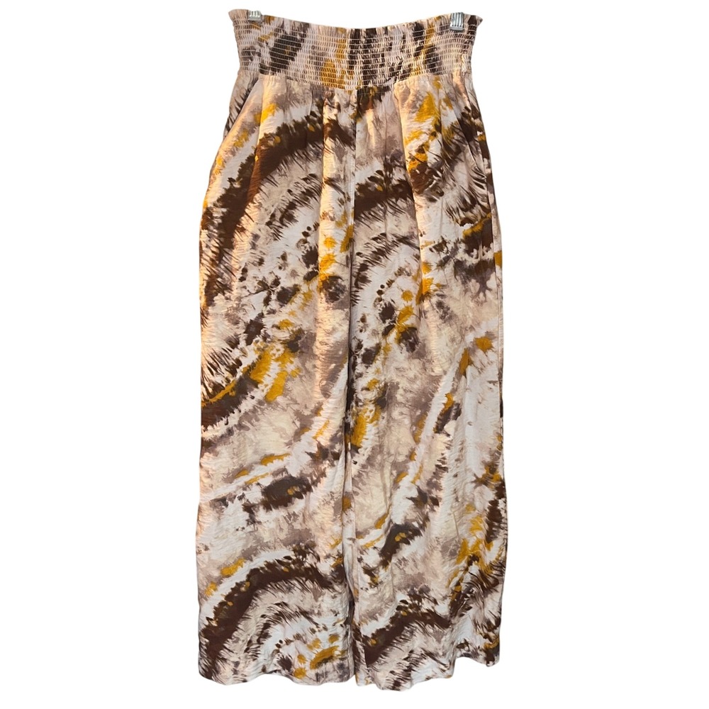 Simply‎ Vera Vera Wang Womens XS Tie Dye Wide Leg Smocked Waist Pull On Pants